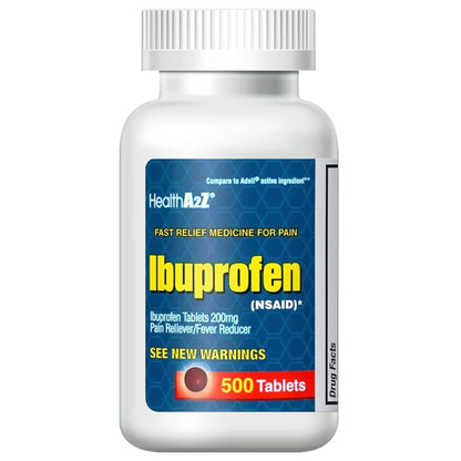 HealthA2Z® Ibuprofen 200mg | 500 Counts | Pain Relief | Body Aches | Headache | Arthritis | Cramps | Back Pain | Fever Reducer… (500 Count) - Maple Wellness Supplements