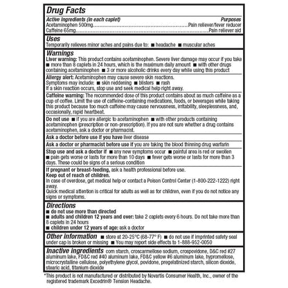 HealthA2Z® Tension Headache Relief | Acetaminophen 500mg | Caffeine 65mg | Pain Reliever Aid | Aspirin Free (200 caplets (Pack of 1)) - Maple Wellness Supplements