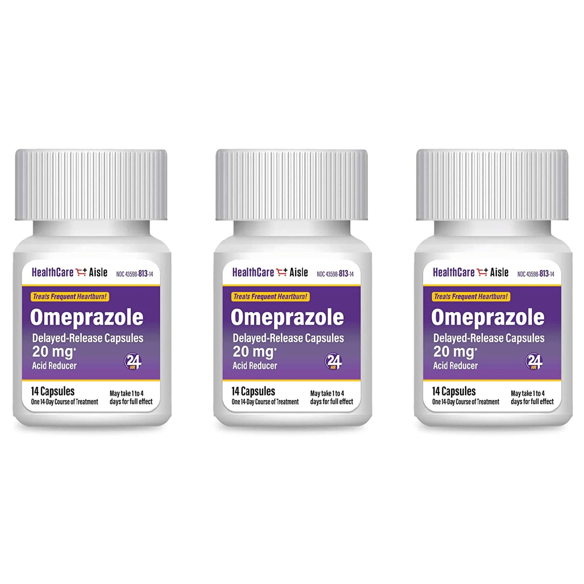 HealthCareAisle Omeprazole 20 mg, 42 Delayed-Release Capsules - Acid Reducer, Treats Frequent Heartburn, 42 Count (Pack of 1) - Maple Wellness Supplements