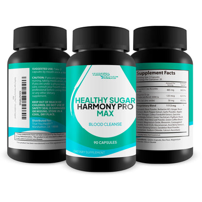 Healthy Sugar Harmony Pro Max - Our Best Blood Cleansing Formula - Support Healthy Sugar Balance & Immune Health with This Premium Blood Support Supplement - Bloodflow & Cardiovascular Support - Maple Wellness Supplements