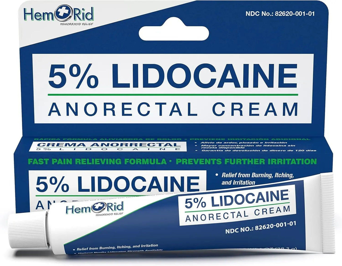 HemRid Maximum Strength Lidocaine Cream for Pain Management. Fast-Acting Hemorrhoid Solution with 5% Lidocaine. Instant Anal Itch and Numbing Effect - Maple Wellness Supplements