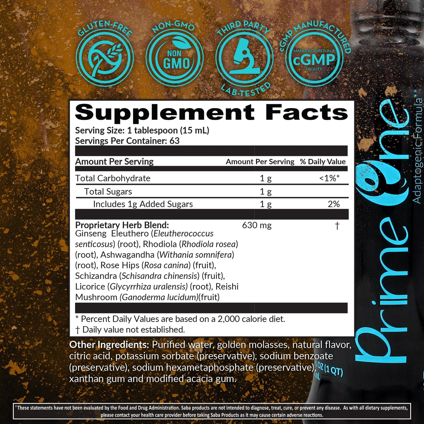 HerbFuse Ashwagandha Liquid Shots – Stress Relief Supplement for Calm Mood & Energy Support – Adaptogen Formula with Rhodiola, Reishi & Ginseng – Fast Absorption – 30 Servings – Saba Prime One - Maple Wellness Supplements