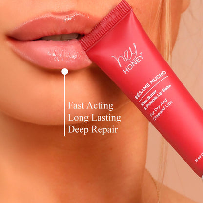 Hey Honey Skincare Bésame Mucho Shea Butter & Propolis Lip Balm | Intensive Hydration - Maple Wellness Supplements