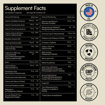 Heylo Multi+ Advanced Multivitamin Supplement – Boosts Energy, Enhances Immune Support, Provides Antioxidant Protection, Promotes Detoxification - Maple Wellness Supplements