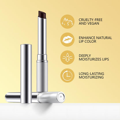 Honey Butter Lipstick Tinted Lip Balm, Shine Moisturizing Plumper Lipstick for Women, Natural Nourishing Hydrating Lip Gloss Stain for Dry Lips, Lightweight Lip Liner Care Makeup, Vegan - Black & Pink - Maple Wellness Supplements