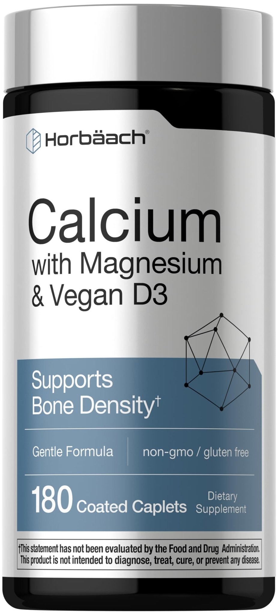 Horbäach Calcium Magnesium D3 | 180 Coated Caplets | Supports Bone Density | Supplement for Men and Women - Maple Wellness Supplements