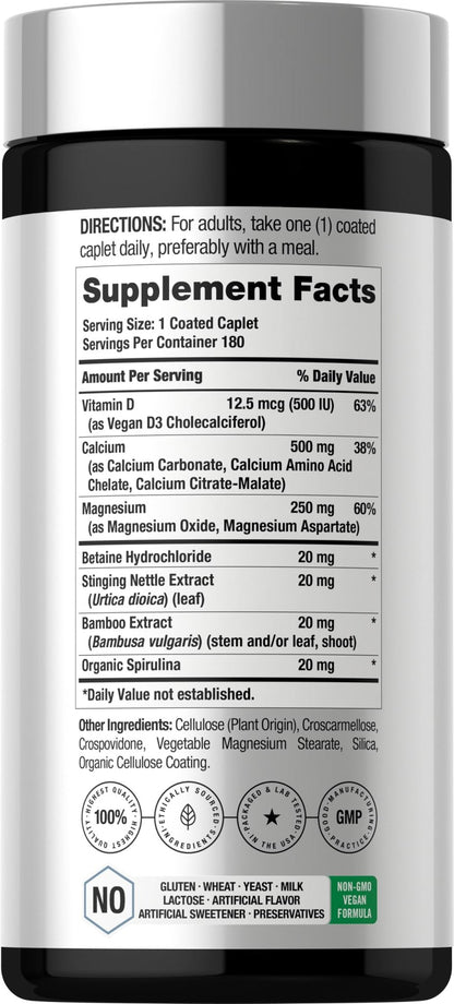 Horbäach Calcium Magnesium D3 | 180 Coated Caplets | Supports Bone Density | Supplement for Men and Women - Maple Wellness Supplements