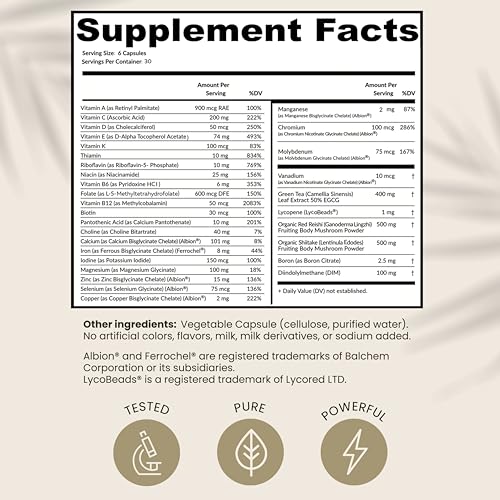 HPD Rx ONE Immunity Boost Multivitamin HPV Supplements for Women and Men, Pack of 6 - Maple Wellness Supplements