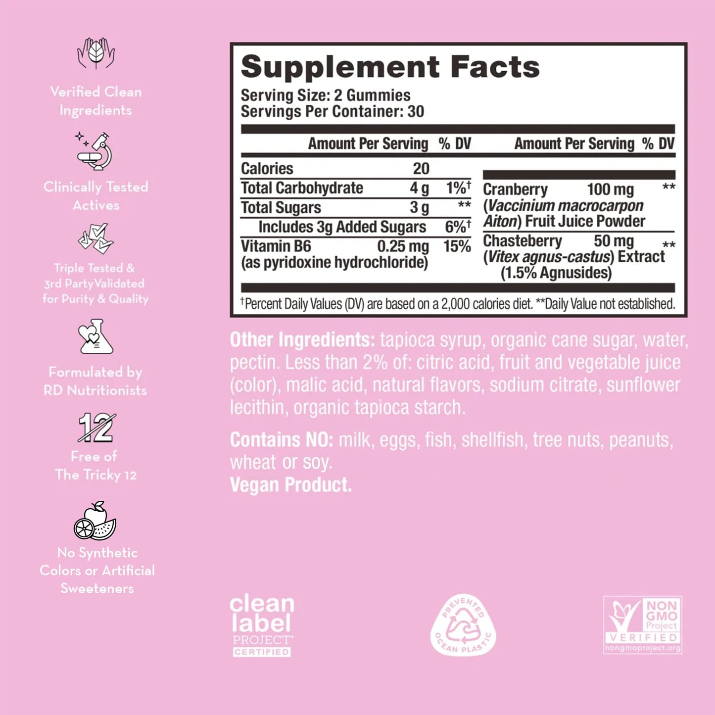 HUM Nutrition SOS PMS Gummies, PMS Support Supplement for Women, Support Cycle Symptoms, Bloating, Hormonal Balance, Includes Vitamin B6, Cranberry & Chasteberry Vitex, Gluten Free, 60 Vegan Gummies - Maple Wellness Supplements