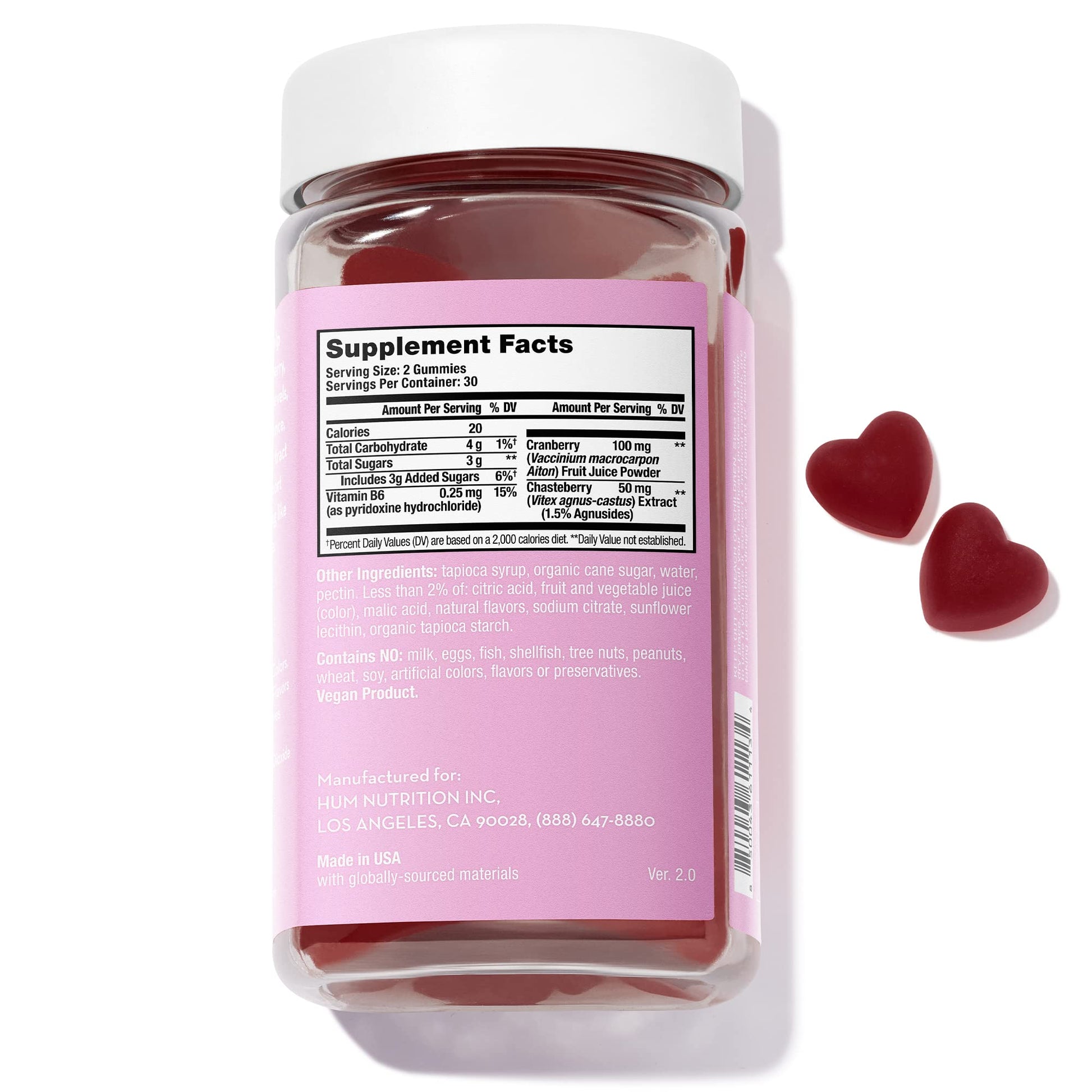 HUM Nutrition SOS PMS Gummies, PMS Support Supplement for Women, Support Cycle Symptoms, Bloating, Hormonal Balance, Includes Vitamin B6, Cranberry & Chasteberry Vitex, Gluten Free, 60 Vegan Gummies - Maple Wellness Supplements