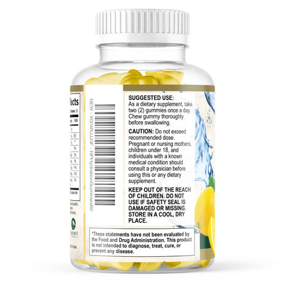 Hydration Electrolyte Gummies - Daily Liquid Replenisher Gummy - Electrolyte Multiplier with Minerals, Potassium & Real Salt - Vegan, Non-GMO - Tasty Lemon Flavor Hydration Electrolytes - 60 Gummies - Maple Wellness Supplements
