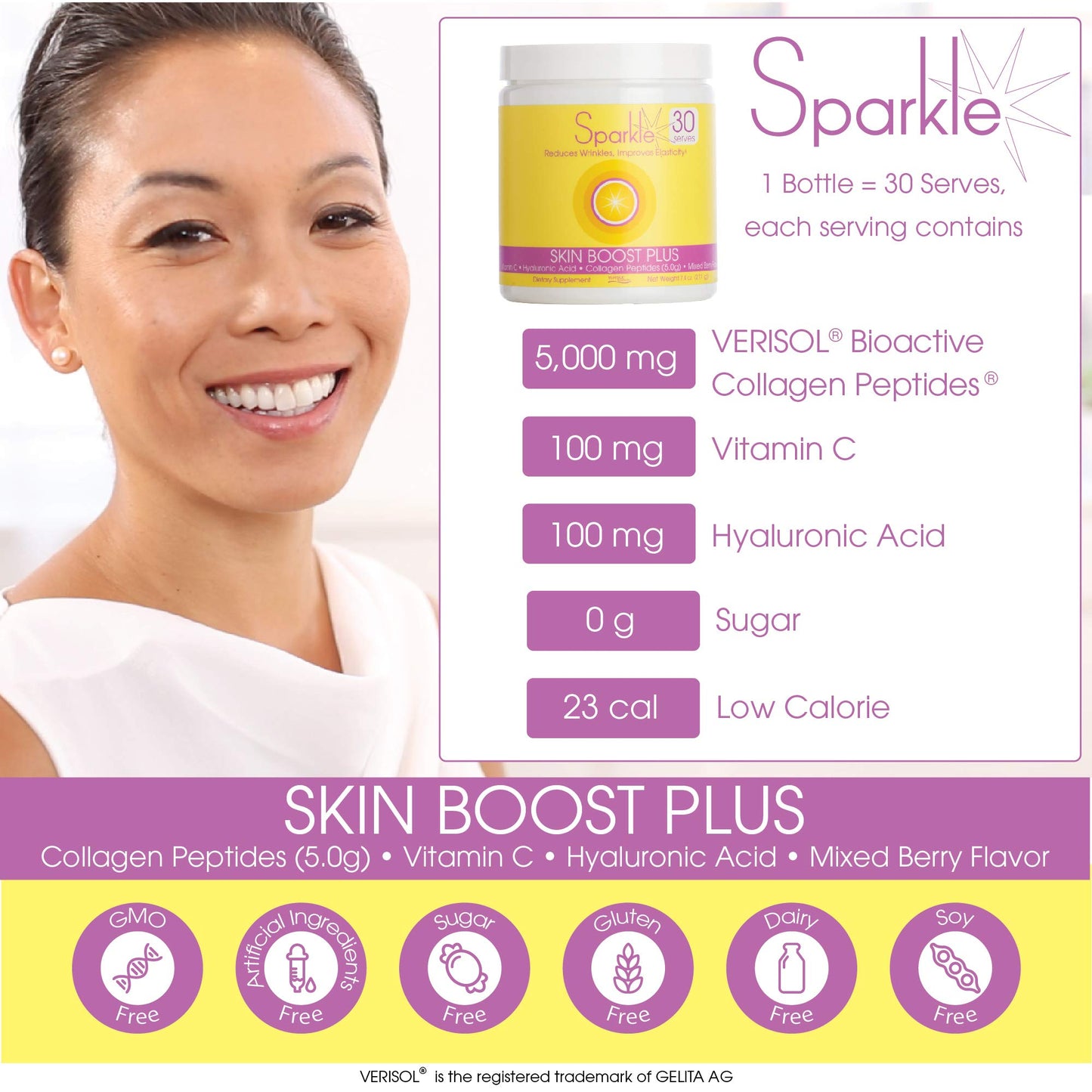 Hydrolyzed Collagen Powder - Sparkle Skin Boost Plus (Tropical Coconut Pineapple) - Maple Wellness Supplements