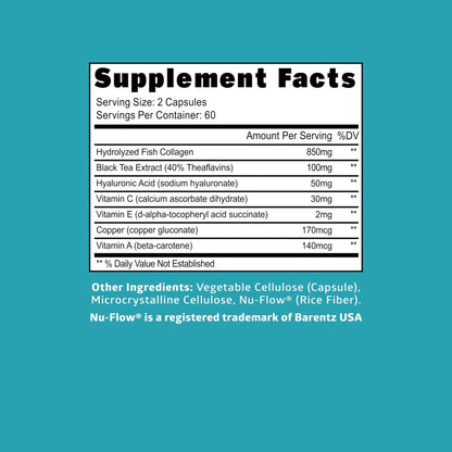 Hydrolyzed Marine Collagen with Hyaluronic Acid, Vitamin C, Theaflavin and Copper, Collagen Supplement for Women and Men for Radiant Skin, Hair & Nails, - Maple Wellness Supplements