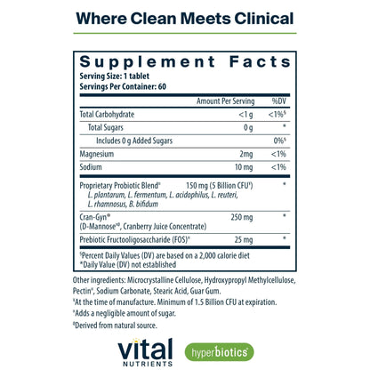 Hyperbiotics Vital Nutrients Pro Women Probiotics for Women | Vaginal Probiotics for PH Balance | Oral Probiotic for Vaginal Health and Urinary Tract Health - Maple Wellness Supplements