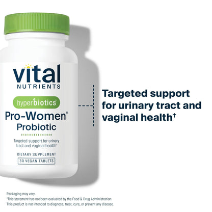 Hyperbiotics Vital Nutrients Pro Women Probiotics for Women | Vaginal Probiotics for PH Balance | Oral Probiotic for Vaginal Health and Urinary Tract Health | 6 Targeted Strains | 30 Vegan Tablets - Maple Wellness Supplements