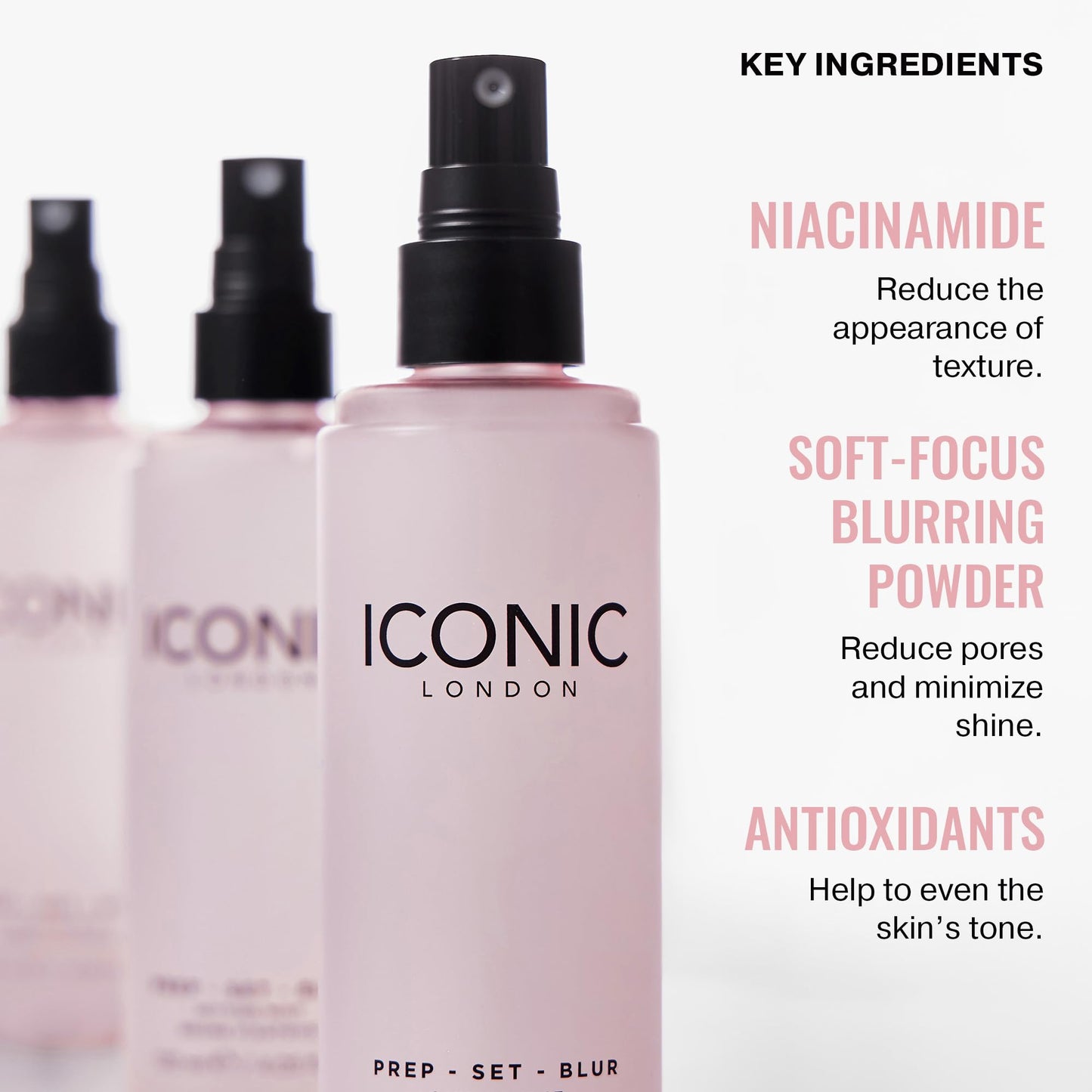 ICONIC LONDON Prep Set Blur Setting Spray | Makeup Fixing Spray, Blurs Imperfections and Gives Skin a Radiant Glow, Vegan Makeup, 30 mL / 1 Fl Oz. - Maple Wellness Supplements
