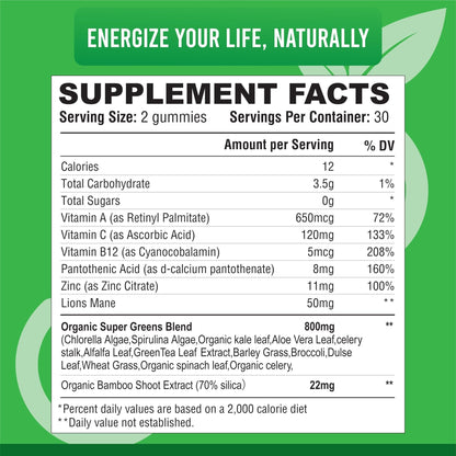 IMPACT Fiber Gummies for Adults, Women & Kids – Supergreens Veggies Daily High Fiber Gummies, for Gut Health & Immunity, Vegetarian Gummy Fiber Supplement, - Maple Wellness Supplements