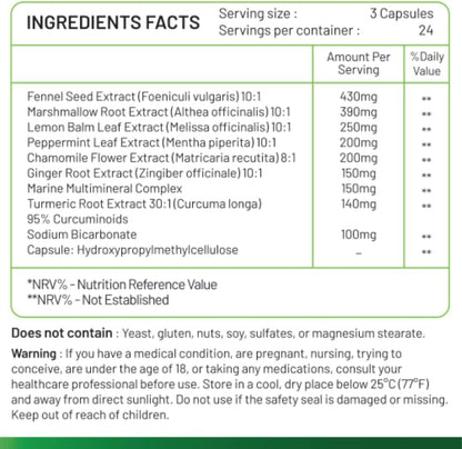 Inaya Nutrition BloatBarrier 72 Capsules - Natural Digestion and Bloating Supplement for Stomach Bloating Relief, Gas Reduction, and Improved Bowel Movements - Maple Wellness Supplements