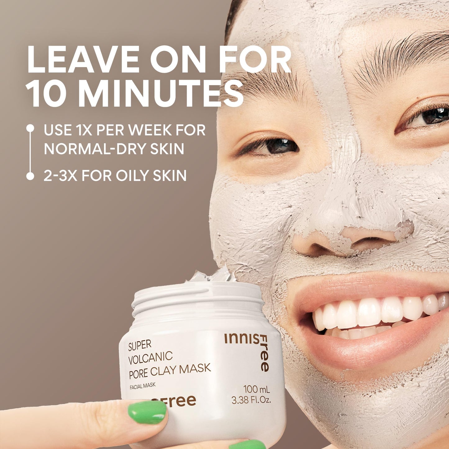 Innisfree Super Volcanic Clay Mask, Premium Korean Skincare with AHA and Natural Clusters for Deep Pore Detox, Gentle Exfoliation, Oil Control - Maple Wellness Supplements