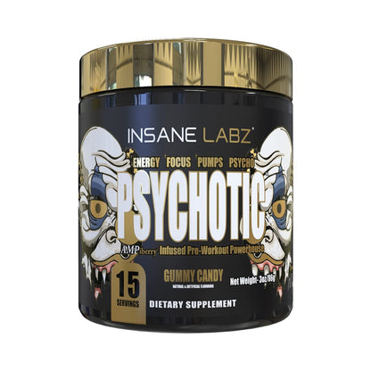 Insane Labz Psychotic Gold, High Stim Pre Workout Powder, Extreme Lasting Energy - Maple Wellness Supplements