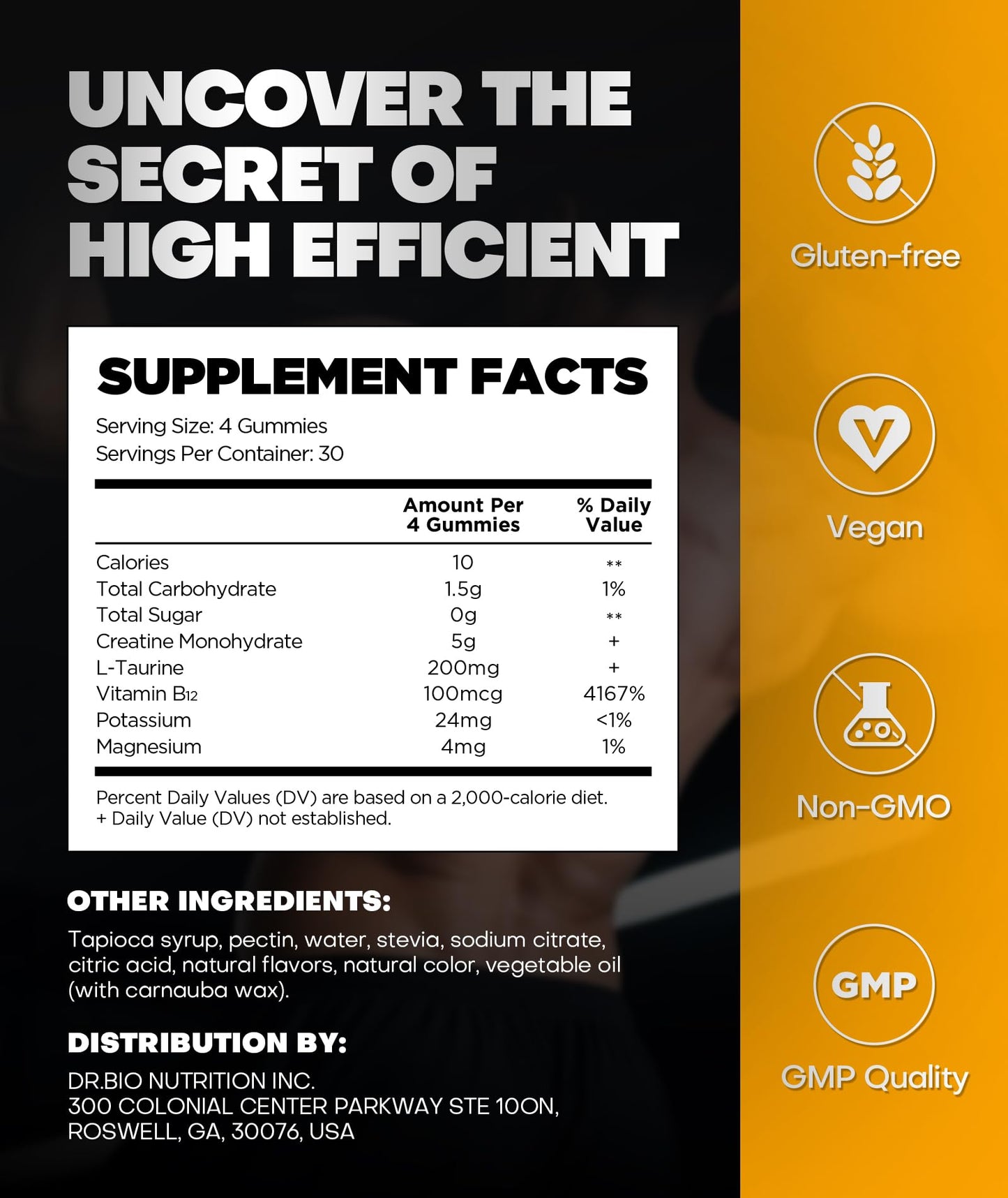 Instant Boost Creatine Monohydrate Gummies, Complex Formula with Real 5000mg Creatine, L-Taurine, B12, Mg & K, Pre-Workout Creatine for Women & Men to Support Energy - Maple Wellness Supplements