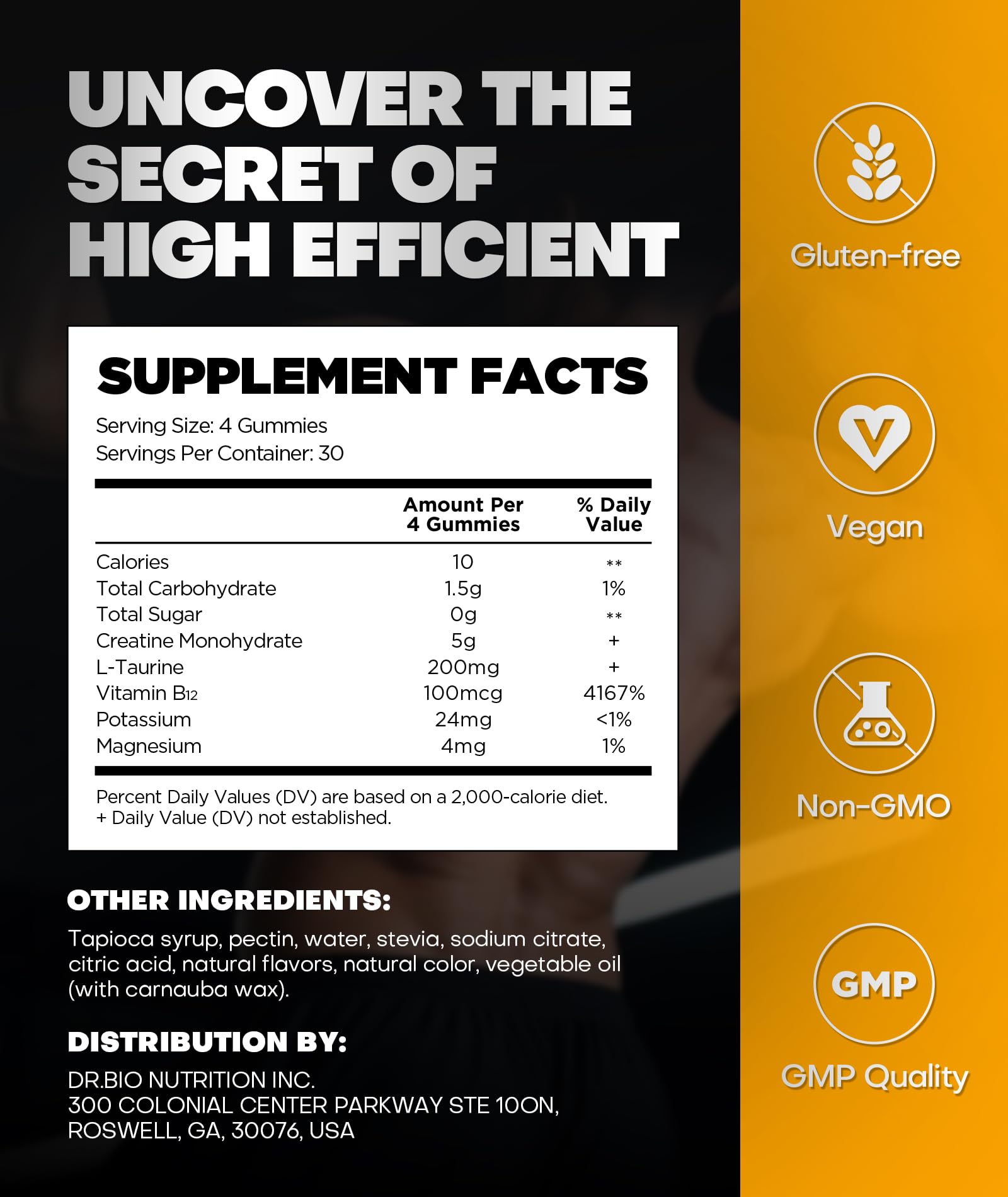 Instant Boost Creatine Monohydrate Gummies, Complex Formula with Real 5000mg Creatine, L-Taurine, B12, Mg & K, Pre-Workout Creatine for Women & Men to Support Energy - Maple Wellness Supplements