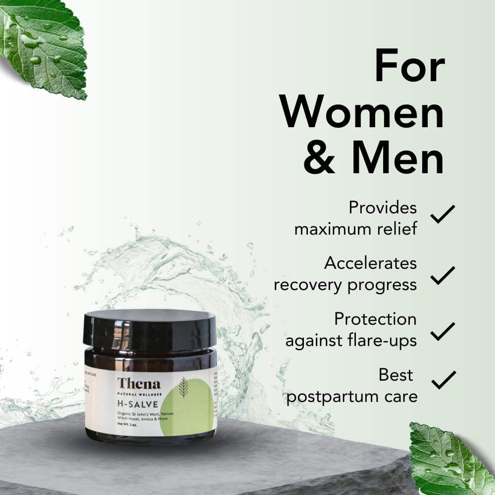 Intense Hemorrhoid Treatment Natural Hemorrhoid Relief Cream, Max Strength Herbal Anal Fissure Relief Ointment with Organic Witch Hazel for Postpartum Piles, Best with Thena Sitz Bath Soak Women Men - Maple Wellness Supplements