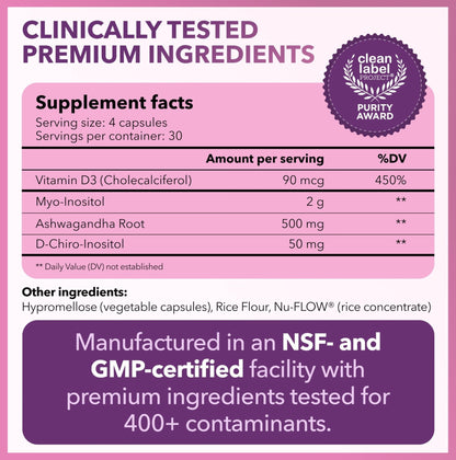 Intimate Rose Myo-Inositol & D-Chiro Inositol Supplement for Women - Hormone Balance & Ovarian Support for Women - Maple Wellness Supplements