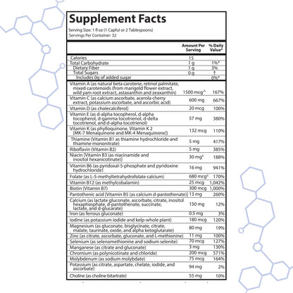 intraMAX Drucker Labs Organic Sugar-Free All-in-One Performance Liquid Multivitamin for Men & Women | Non-GMO, Gluten & Dairy Free | with Magnesium, Zinc, Vitamins D, C & E | 32 oz - Maple Wellness Supplements