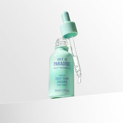 Isle of Paradise Self Tanning Face & Body Drops- Medium, Self Tanner Drops for a Natural Bronze, Long-lasting Tan - Maple Wellness Supplements