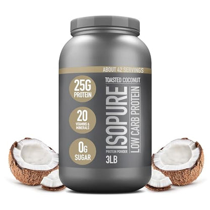 Isopure Protein Powder, Low Carb Whey Isolate with Vitamin C & Zinc for Immune Support - Maple Wellness Supplements