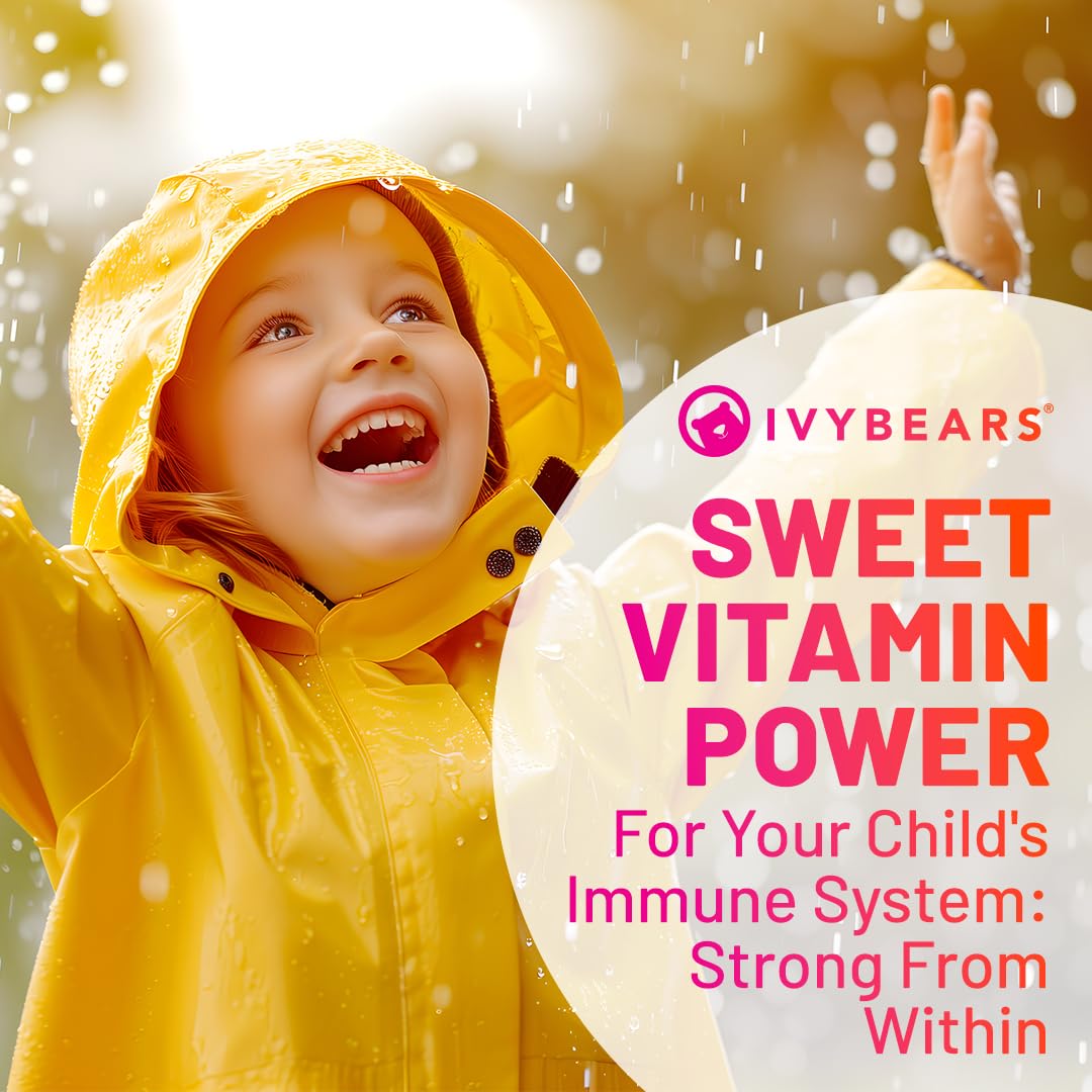 IvyBears® Superpower Kids - Multivitamin Gummies for Immune Support - Strengthen Children's Immune Systems with Vitamins C, D2, B6, A - Maple Wellness Supplements