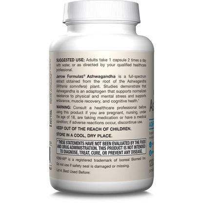 Jarrow Formulas Ashwagandha Capsules, 300 mg Supplement Supports Normalized Resistance to Mental and Physical Stress, 120 Veggie Capsules, 60 Day Supply - Maple Wellness Supplements