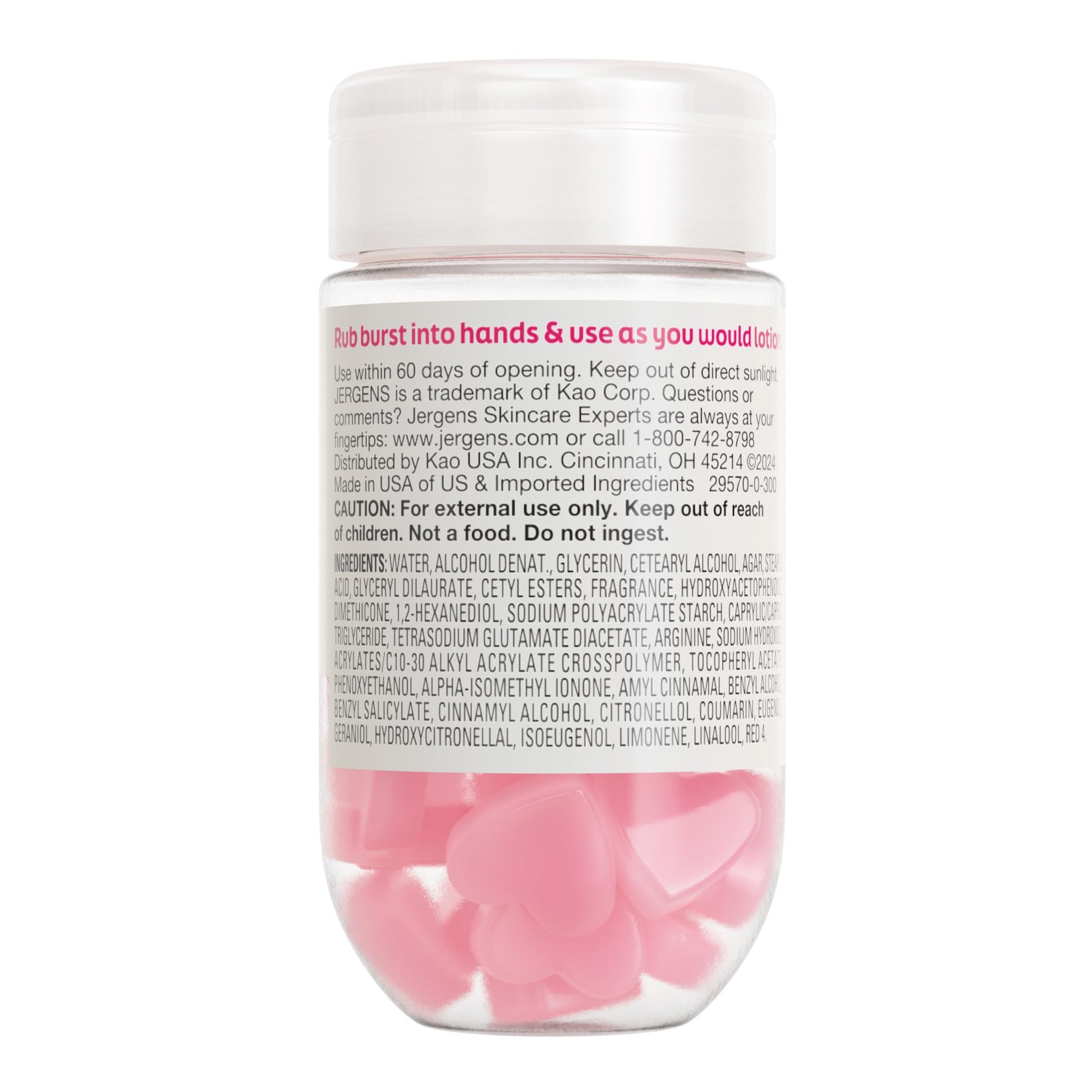 Jergens Cherry Almond Lotion Bursts, Squishy Heart-Shaped Moisturizer Bursts, Lotion Gifts for Teens, 38 Ct - Maple Wellness Supplements