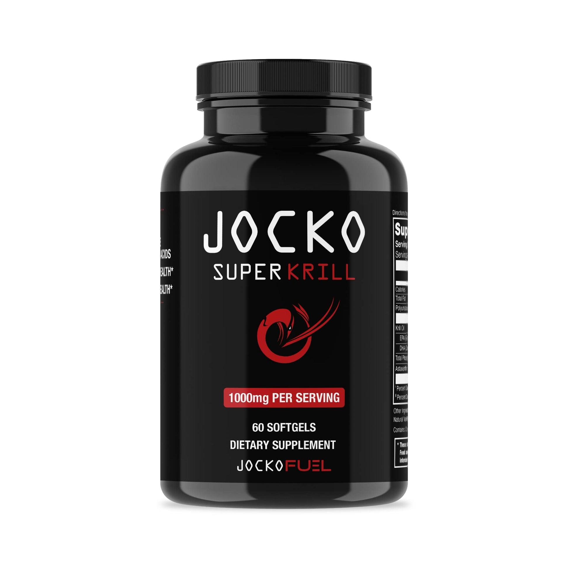 Jocko Fuel Antarctic Krill Oil Omega 3 Fatty Acid Supplements DHA & EPA - 1000mg Softgels - Supports Joints, Mobility - Maple Wellness Supplements
