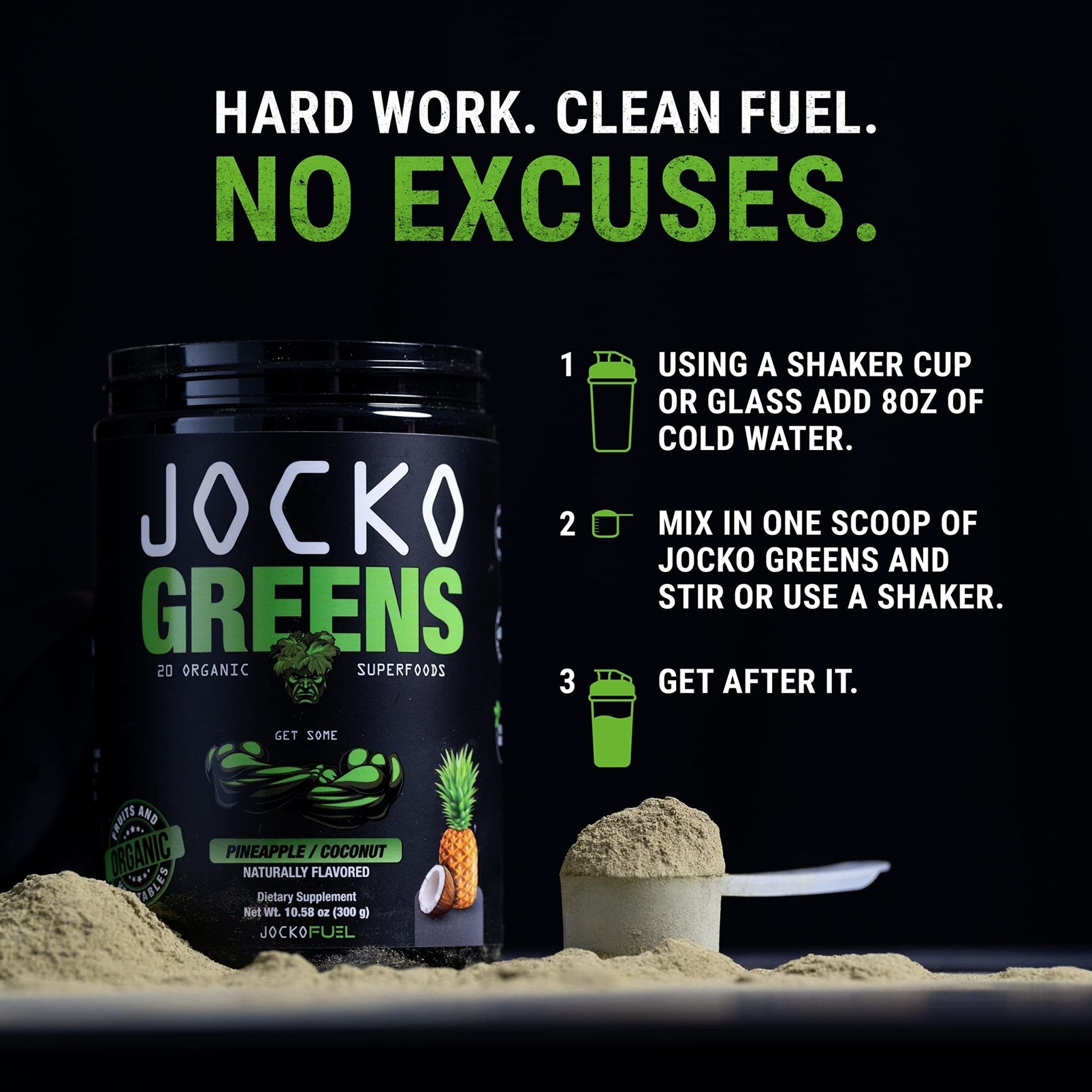 Jocko Fuel Daily Greens Powder - Premium Organic Greens Superfood Powder for Gut Health, Digestion, Bloating, Immune Support with Spirulina, Chlorella, - Maple Wellness Supplements