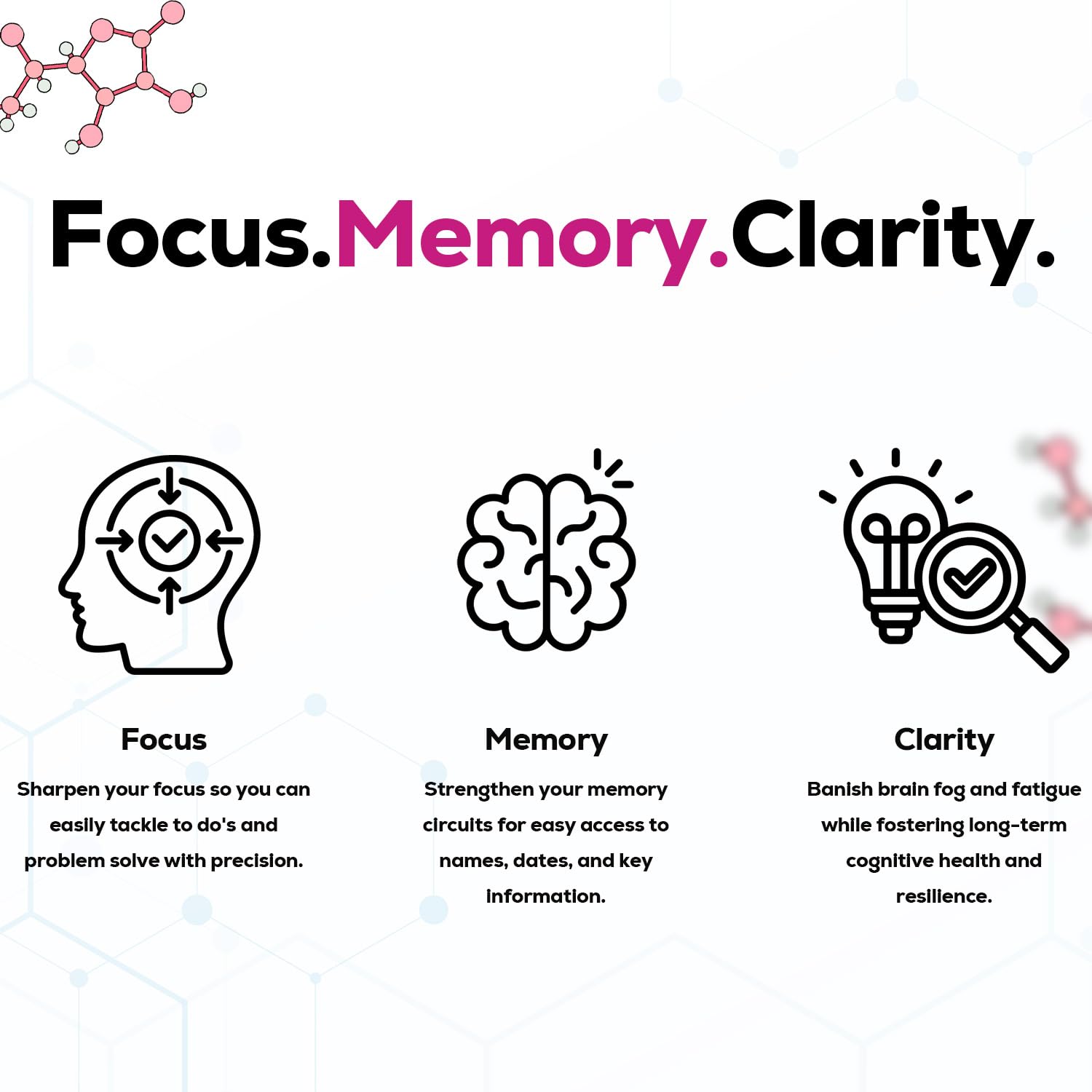 Just Thrive Focus & Memory Capsules – Nootropic Brain Supplement for Clarity, Concentration, Memory Support, & Energy – Citicoline, Lion’s Mane, Vitamins B12 & D3 - Maple Wellness Supplements