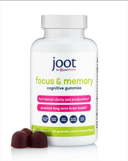 Just Thrive Focus & Memory Gummies – Nootropic Brain Supplement for Clarity, Concentration, Memory Support, & Energy – Citicoline, Lion’s Mane, Vitamin B12 & D3 - Maple Wellness Supplements
