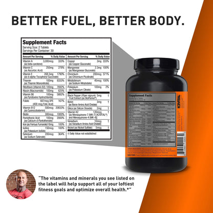 JYM Supplement Science Vita JYM Sports Multivitamin & Mineral Support, Vitamin A, C, B6, B12, E, K, Boron, Biotin, Potassium 60 Tablets - Maple Wellness Supplements