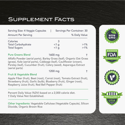 KaraMD Pure Nature Greens Whole Food Supplement & Revive Reds Polyphenol Energy Booster | Antioxidants, Shilajit & Enzymes | Vegan Friendly, Gluten Free, Non-GMO (30 Servings) - Maple Wellness Supplements