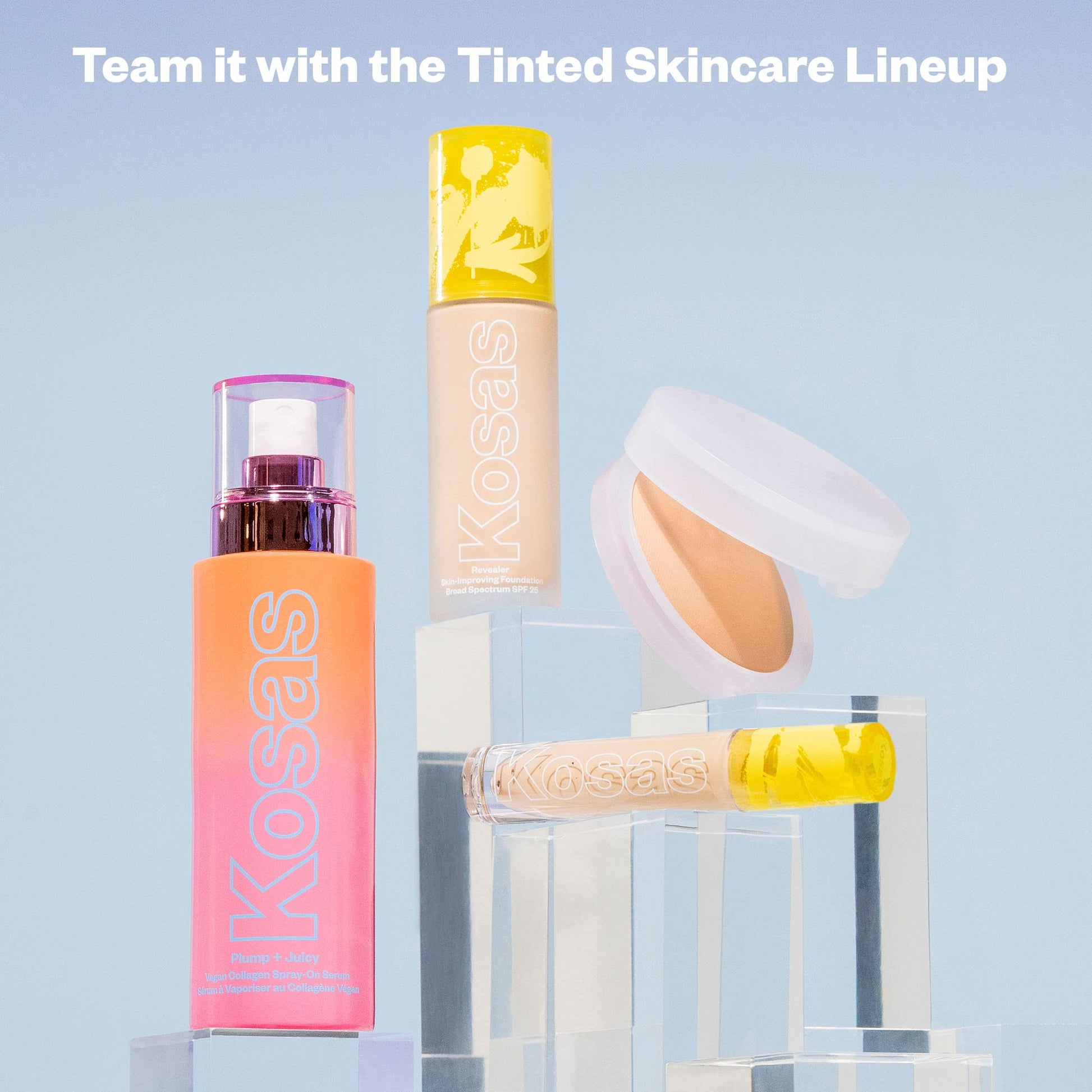 Kosas Plump and Juicy Vegan Collagen Spray - On Serum, Made in USA - Visibly Firms, Soothes, and Hydrates the Skin - 3.38 Oz - Maple Wellness Supplements