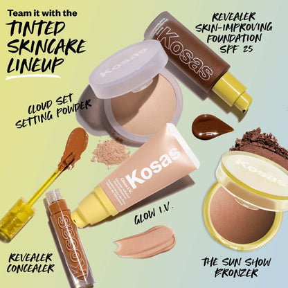 Kosas Sun Show Glowy Warmth Baked Bronzer - Contouring Powder for Cheekbones, Nose & Jawline - Enriched with Concentrated Fatty Acids - Talc-Free, Vegan & Hypoallergenic - Escape - Maple Wellness Supplements