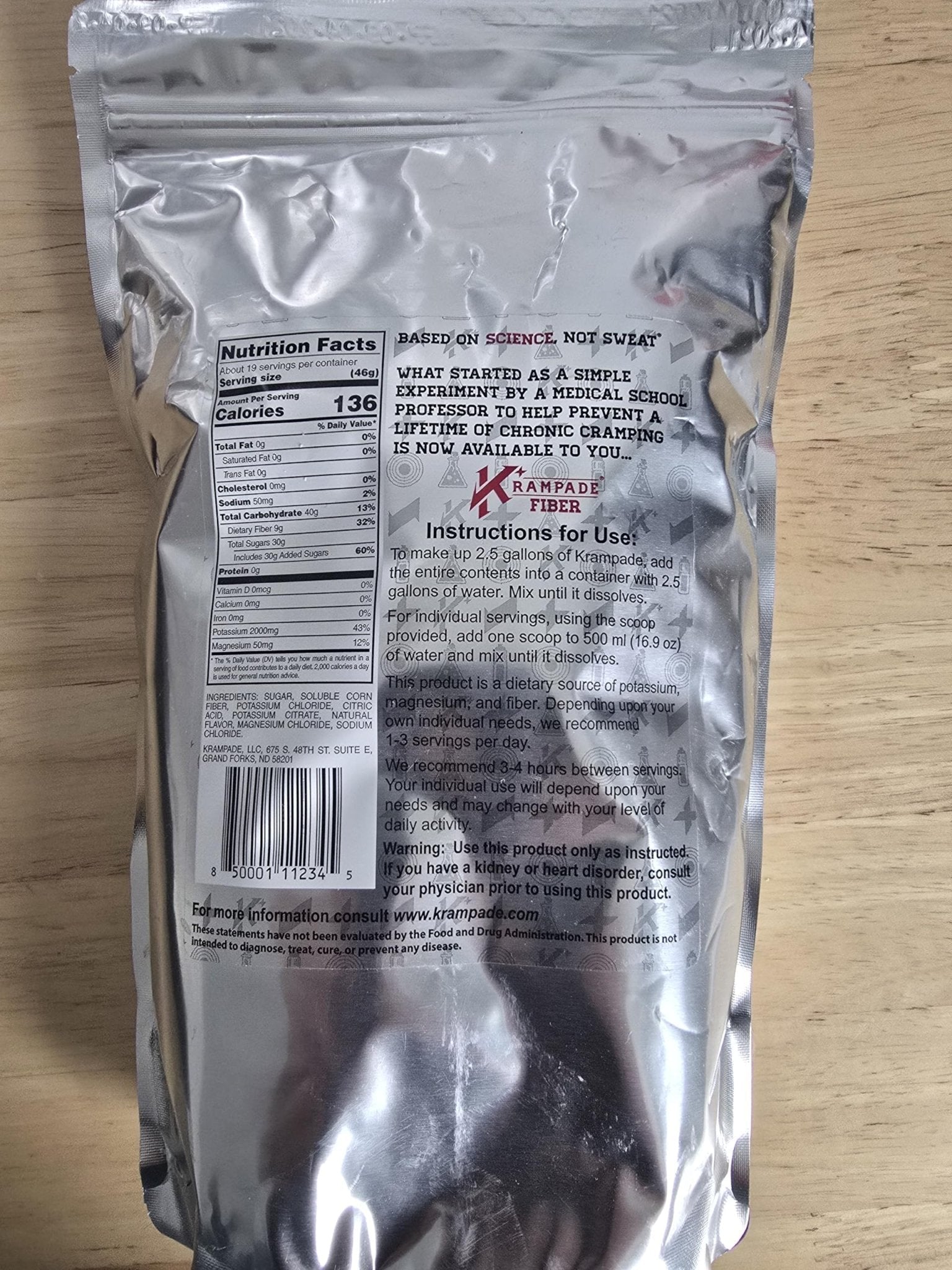 Krampade Original Lemon Lime 4K, 4000 mg Potassium Instant Cramp Relief Electrolyte Drink Powder | Designed for Athletes and Crampers | 19-Serving Resealable Pouch - Maple Wellness Supplements