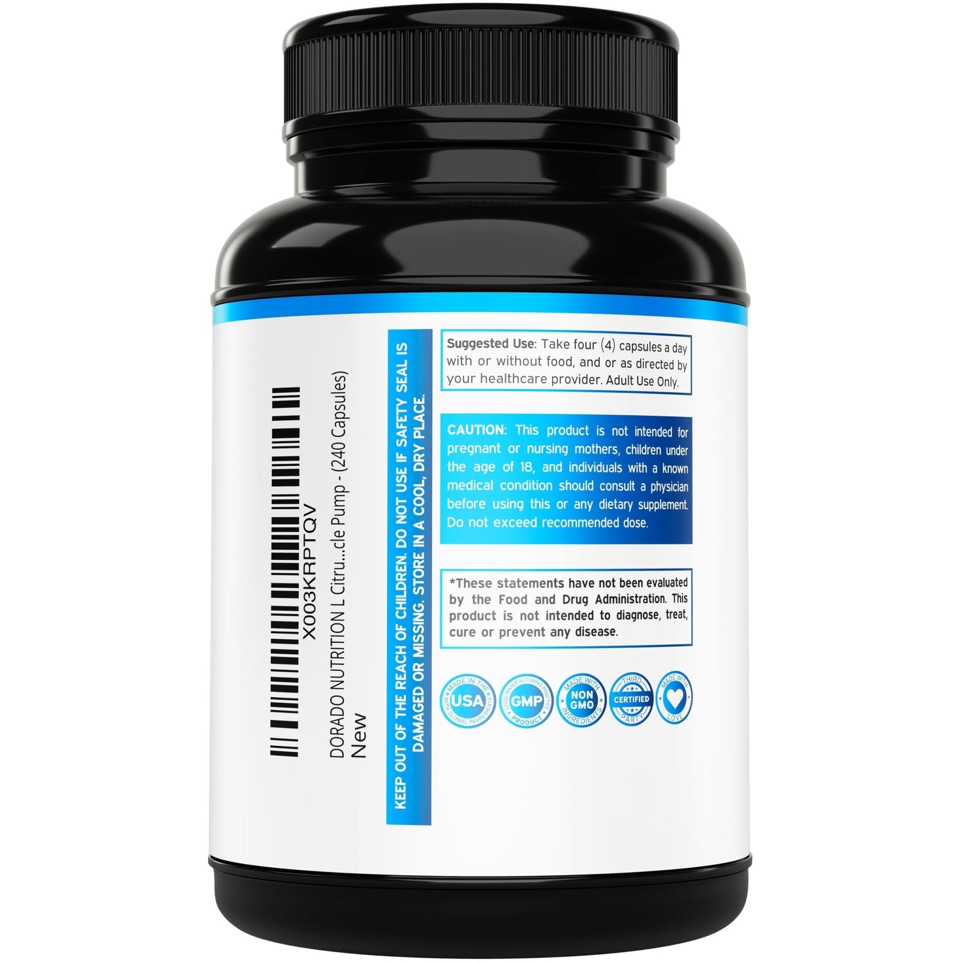 L Citrulline 3000mg Supplement (240 Capsules) Support L Arginine & Nitric Oxide Pills - L-Citrulline For Men & Women - Muscle Recovery & Pump Supplement - Maple Wellness Supplements