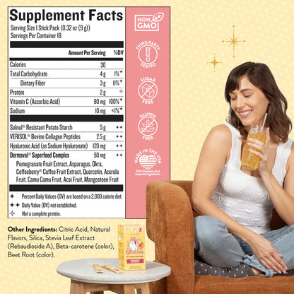 Legendairy Milk She’s Glowing Collagen Peptides Powder with Prebiotic Fiber, Tropical Drink Mix Supplement for Women, - Maple Wellness Supplements