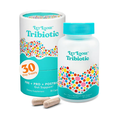 Let Loose Daily Tribiotic Pills - Probiotics, Prebiotics, and Postbiotics to Feed Your Microbiome and Support Smooth Daily Digestion, Gut Health, - Maple Wellness Supplements