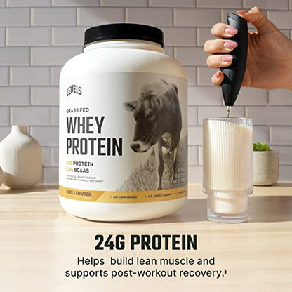 Levels Grass Fed 100% Whey Protein, No Hormones, Vanilla Cinnamon, 5LB - Maple Wellness Supplements