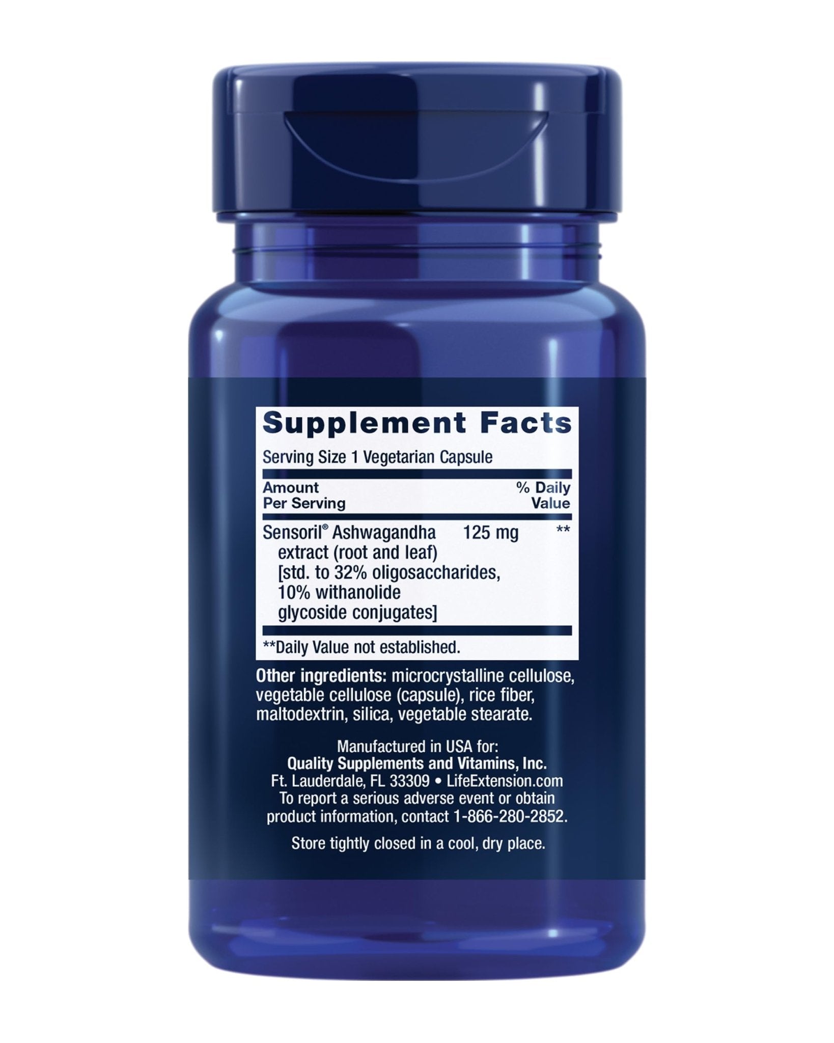 Life Extension Optimized Ashwagandha - Stress Management Supplement for a Healthy Stress Response, Focus, Memory, Stress Relief - Vegetarian, Gluten-Free, Non-GMO, 60 Capsules - Maple Wellness Supplements
