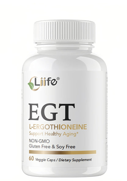 LIIFE L-Ergothioneine Supplement (EGT) 30mg,Compound Antioxidant Supplement (May Support Longevity and Healthy Aging) Promotes Skin Health，60 Capsules，Non-GMO, Gluten Free, Vegan Safe - Maple Wellness Supplements