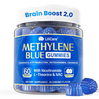 LILICARE Methylene Blue Gummies 7mg Per Serving for Humans | Upgraded Antioxidant & Brain Booster Supplement for Cognitive Function, Energy - Maple Wellness Supplements